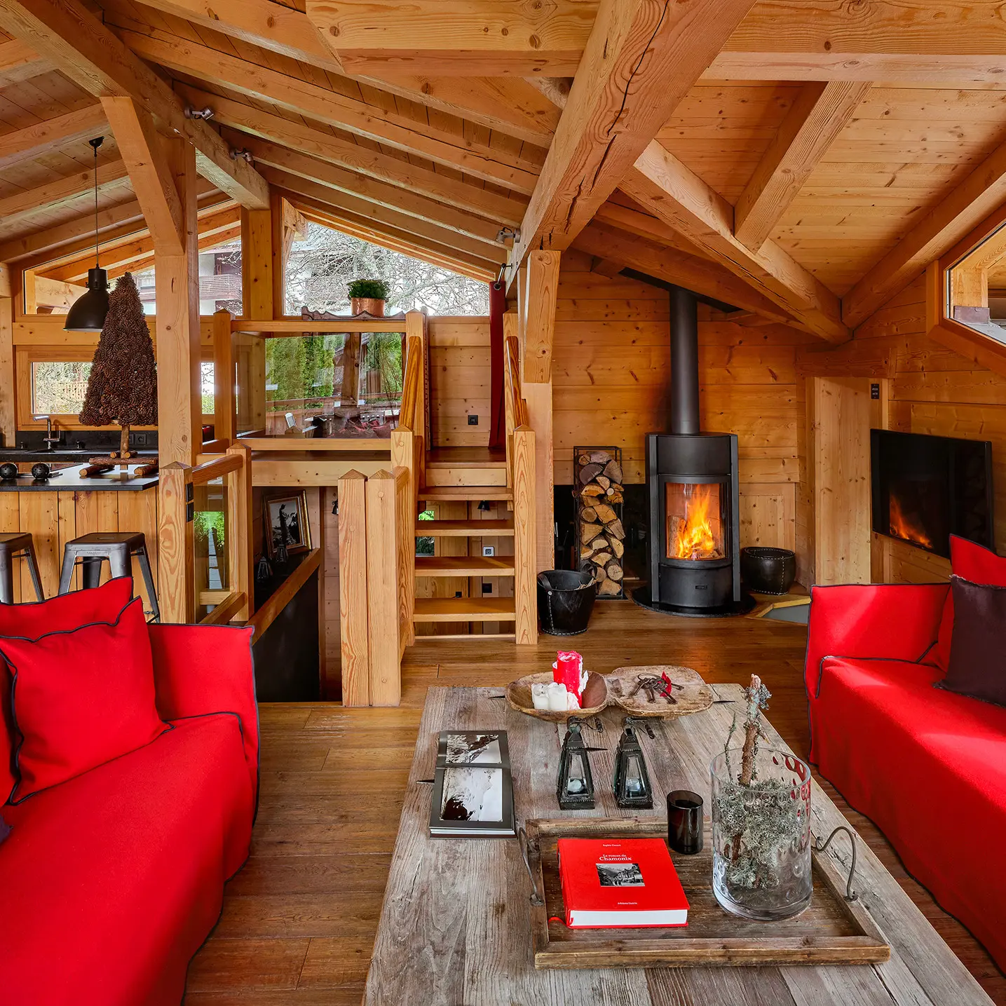 Location Chalets Chamonix - Chalet Ardoise Les Rives d'Argentière - salon