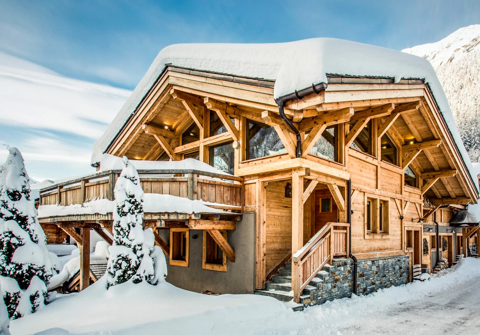 Location Chalets Chamonix - Chalet Granit Les Rives d'Argentière - vue extérieure