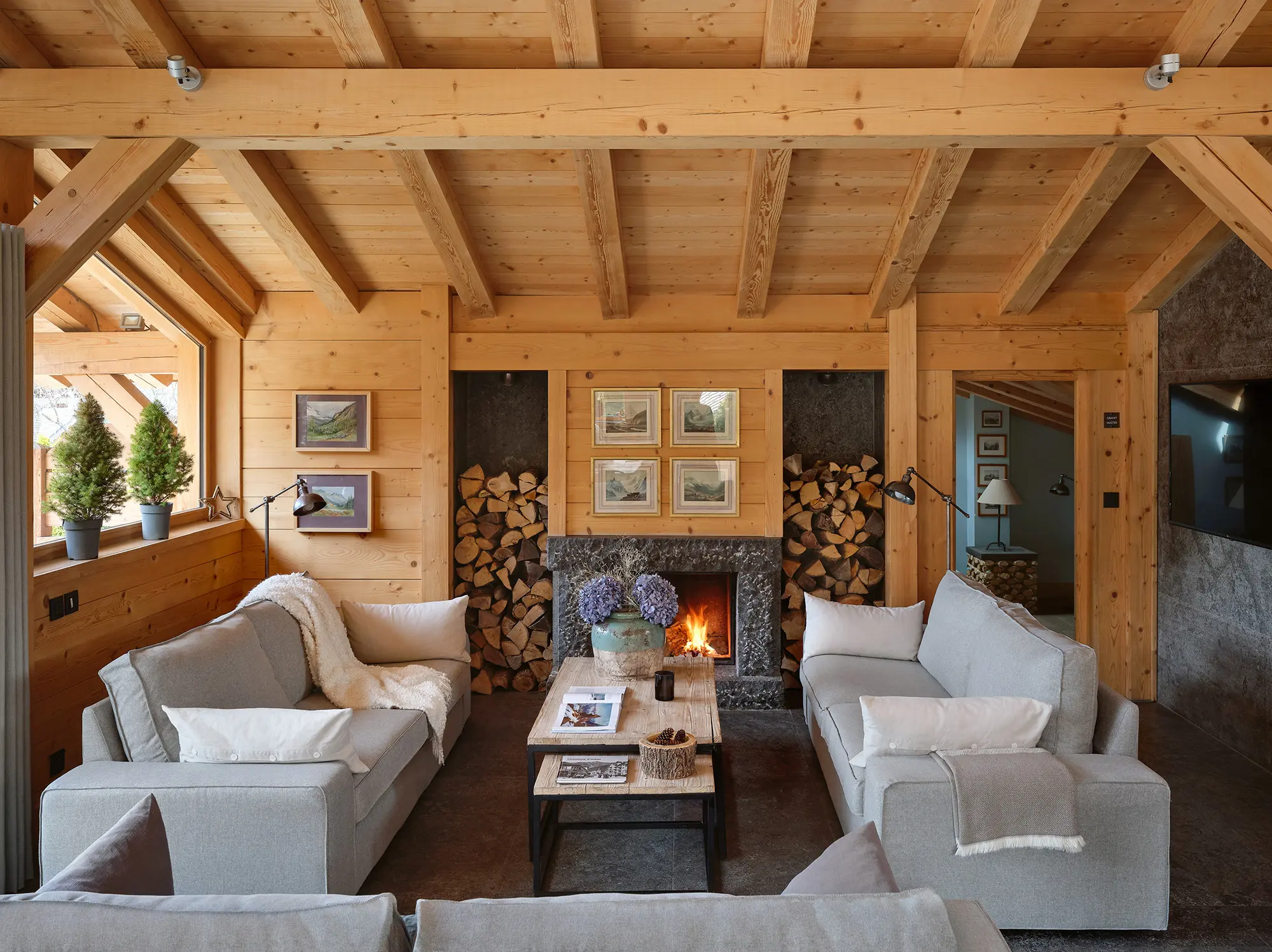 Location Chalets Chamonix - Chalet Granit Les Rives d'Argentière - salon