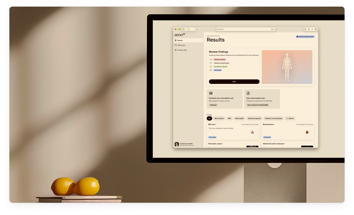 Ergebnisse im Aeon Portal