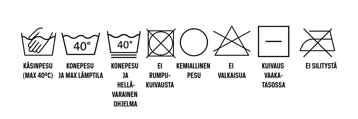 Pesuohjeet tyovaatteille