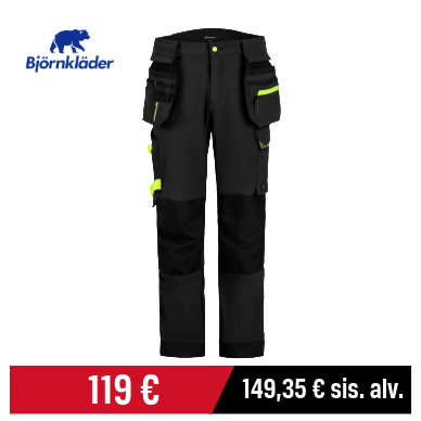 Björnkläder riipputaskuhousut Stretch Contrast 239-0 musta