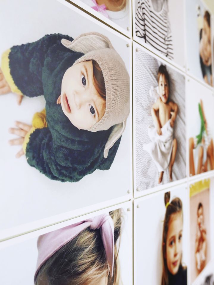 Close-up of a photo collage IXXI, showing the separate cards and the print quality of the photos