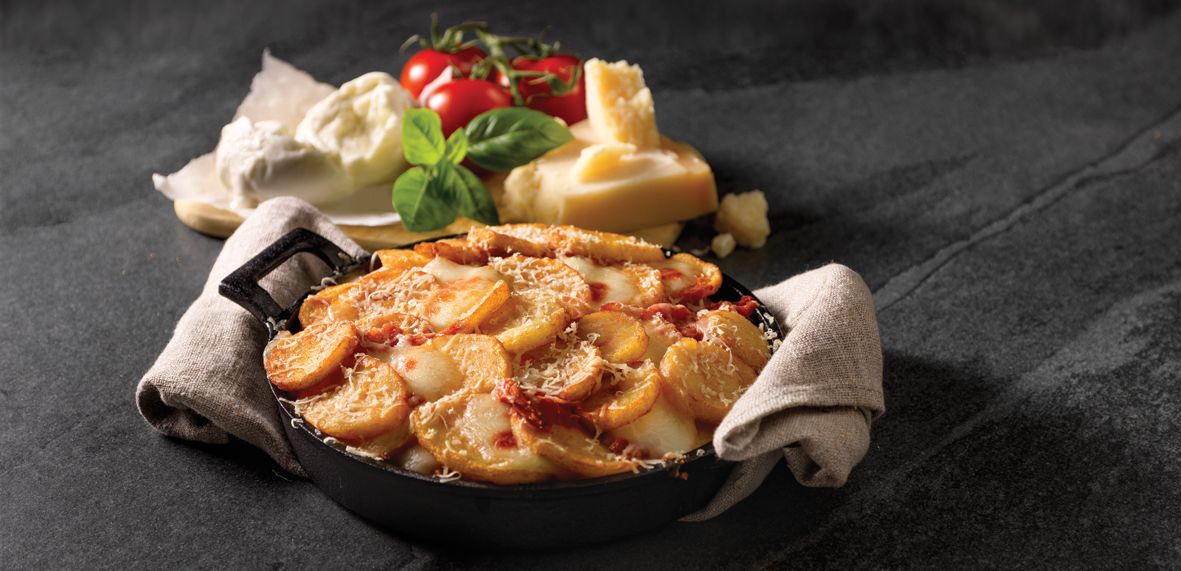 Brambůrky Parmigiana