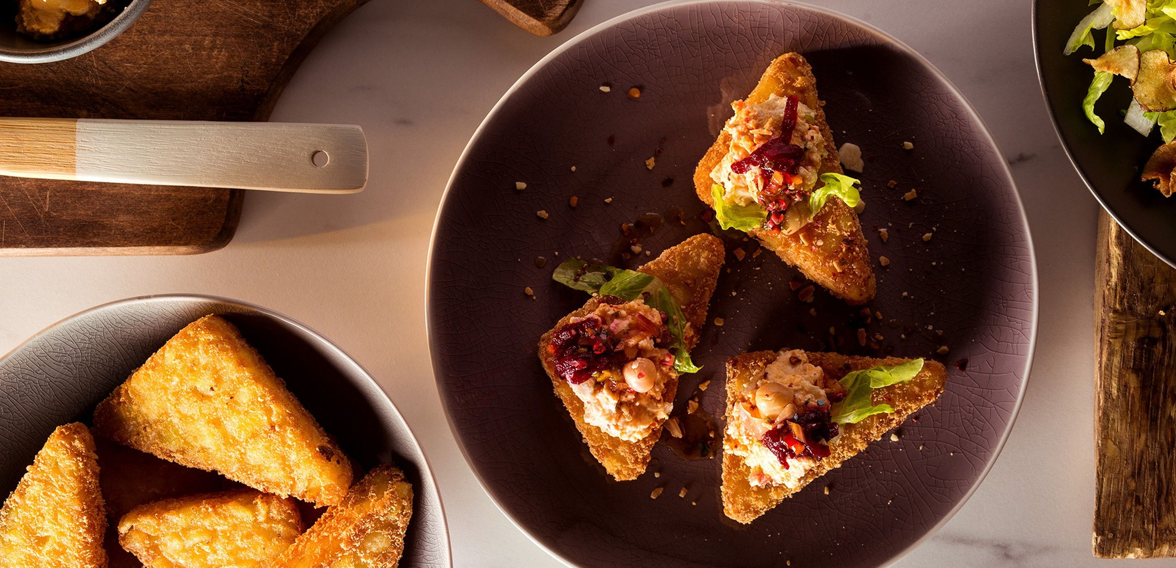 hashbrowns with chickpea paste