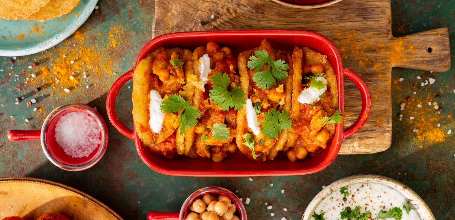 Kurczak tikka masala z Plackami ziemniaczanymi