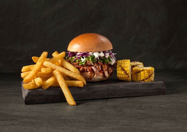 Chef's Specials crispy coated visible coating 10 MM Pulled Pork Burger landscape