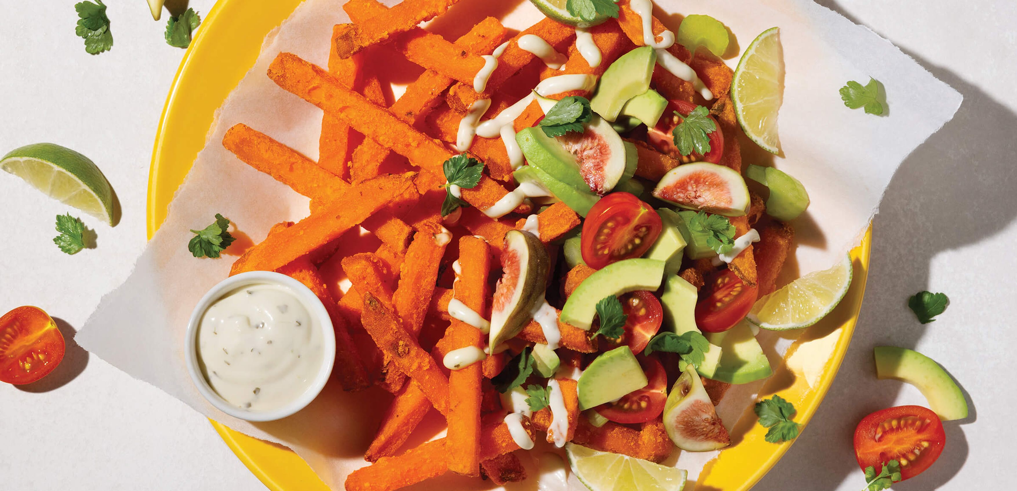 Loaded sweet potato fries landscape