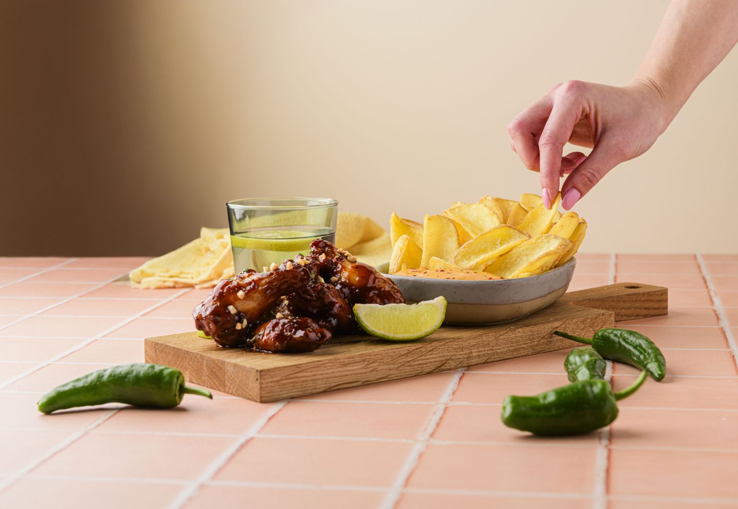 Scoops-with-Smoked-Paprika-Mayo-and-BBQ-Chicken-Wings