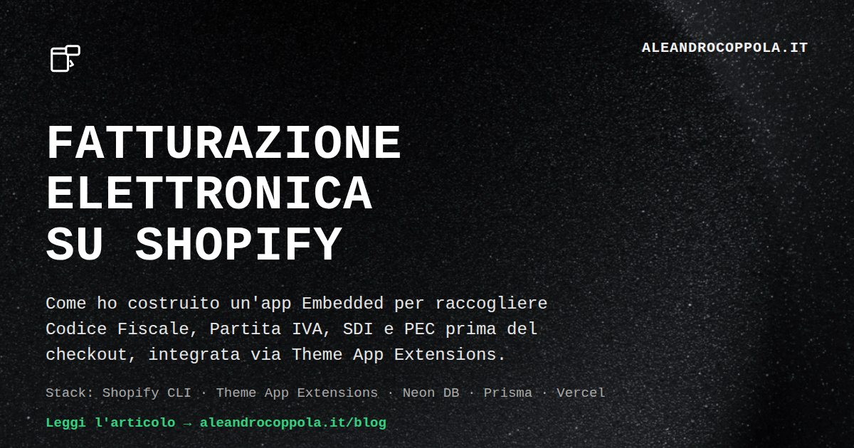 Fatturazione elettronica su Shopify