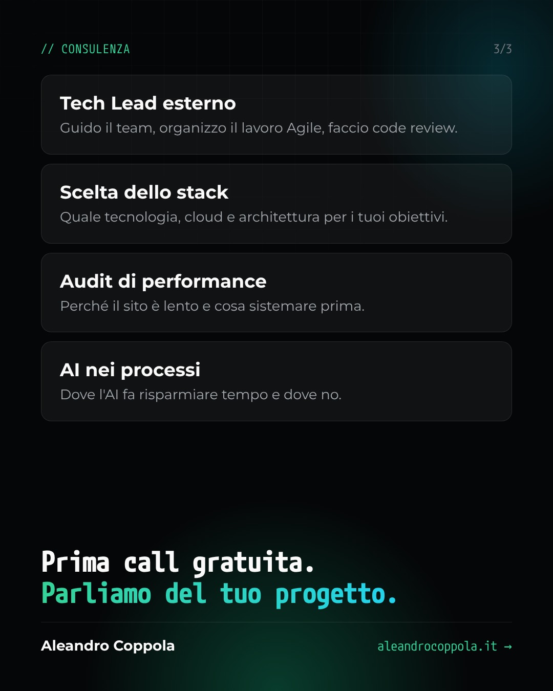Servizi: sviluppo e consulenza – slide 3