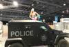 Nathalie-on-police-van