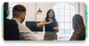Dynamic scene of users engaging with our English learning platform from various devices