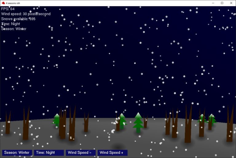 Night snow scene