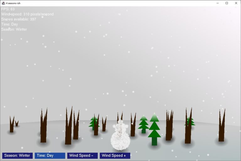 Morning winter scene with snowman