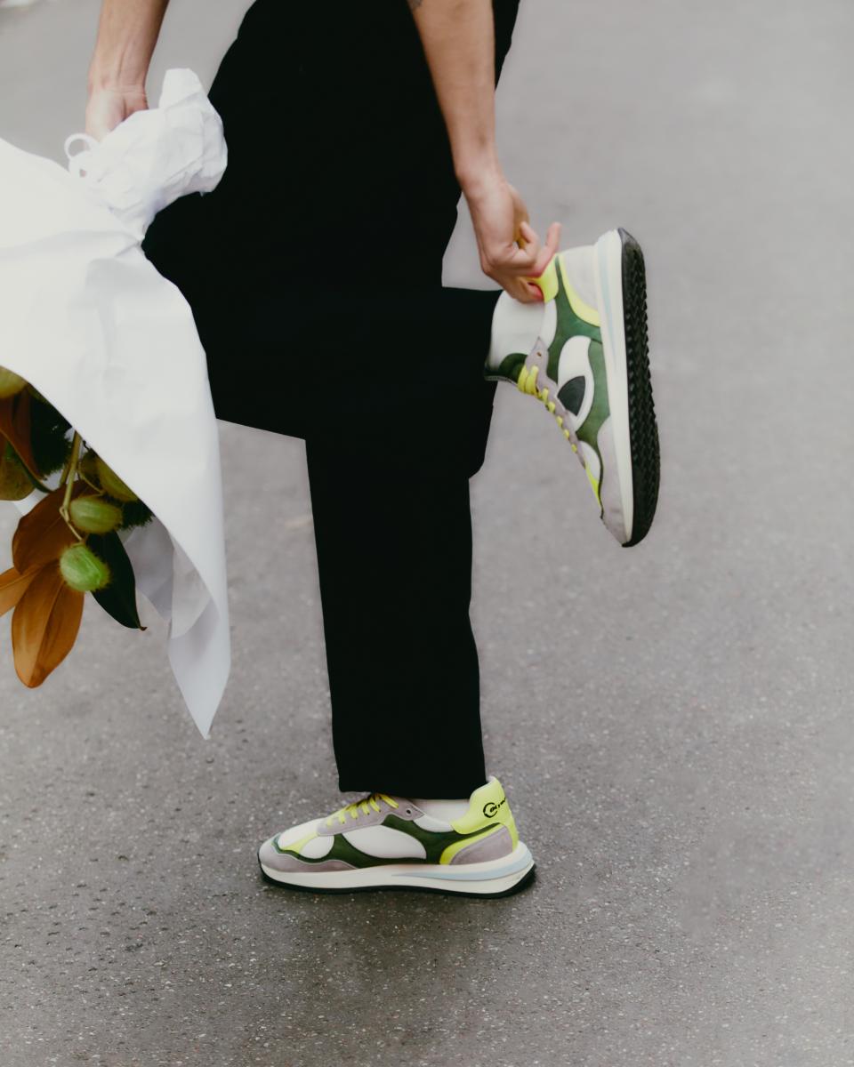 Philippe Model sneakers olympique men white green neon yellow