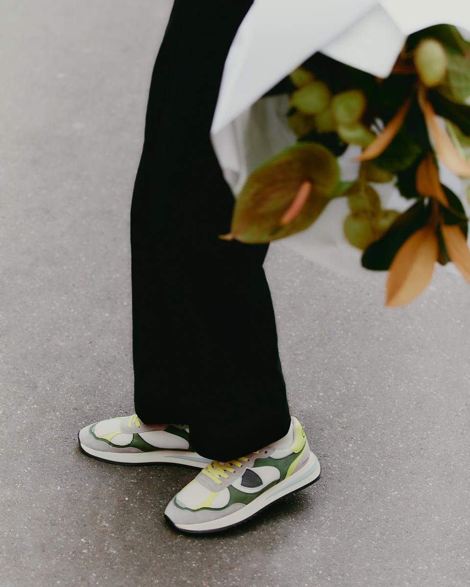 Philippe Model sneakers olympique men white green neon yellow