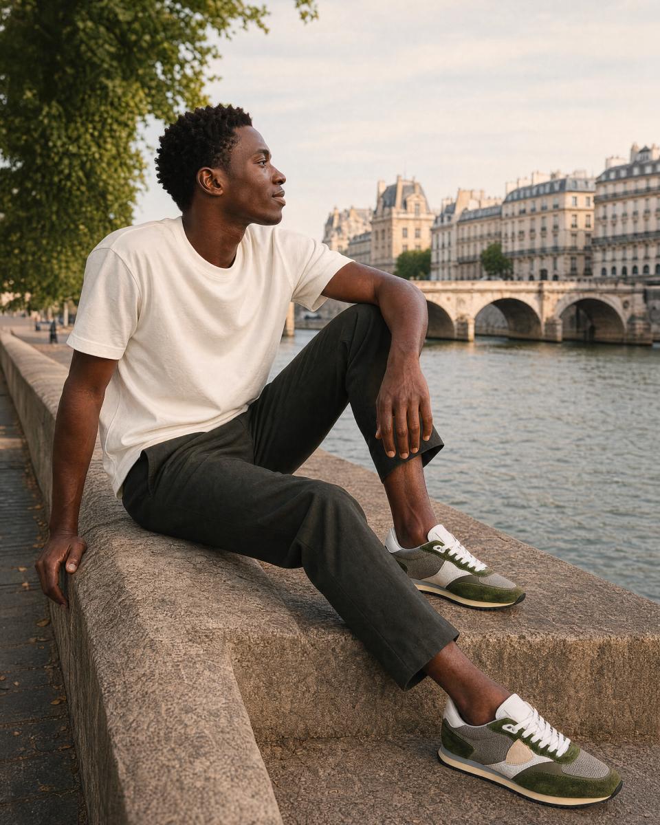 Philippe Model sneakers blville men military green white