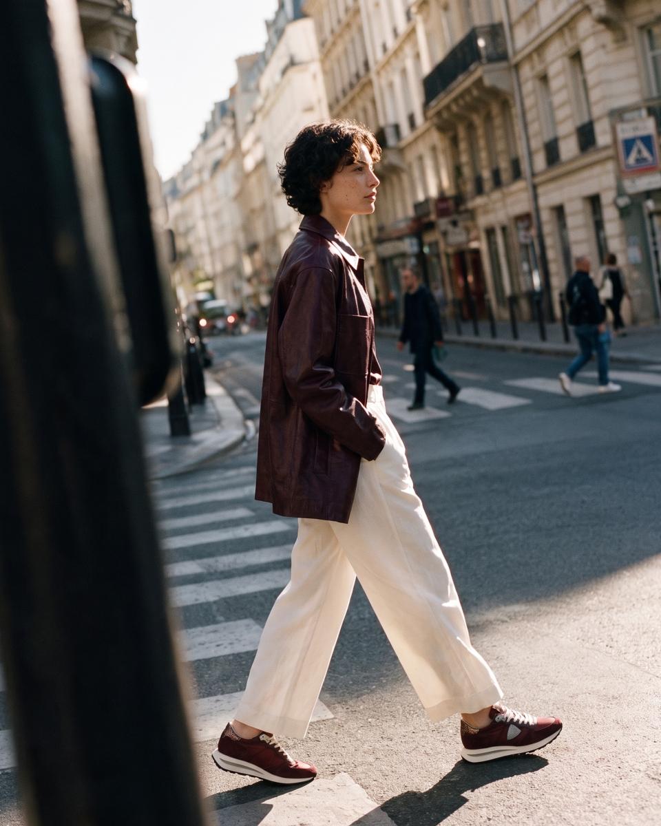 Philippe Model sneakers tropez haute women burgundy silver