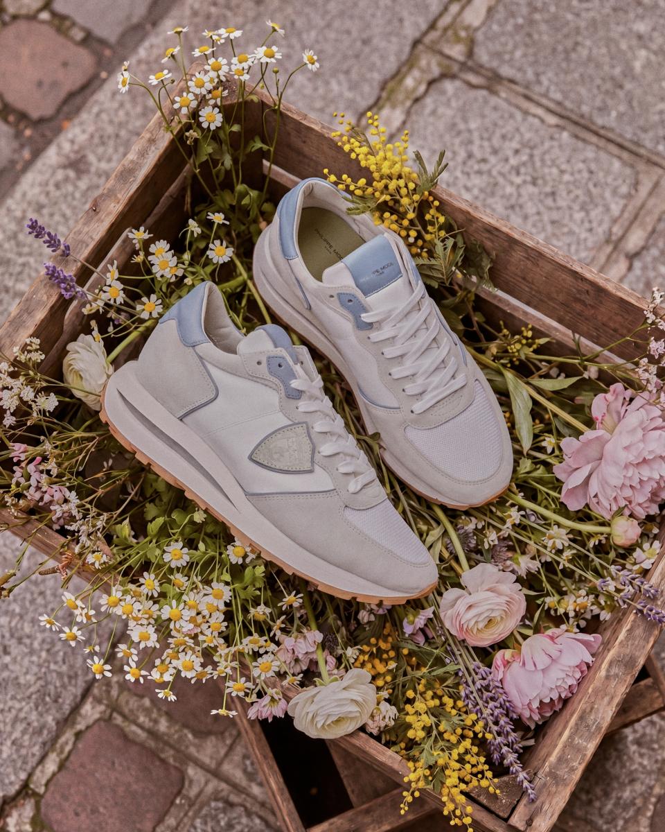 Philippe Model sneakers tropez haute men white avio grey