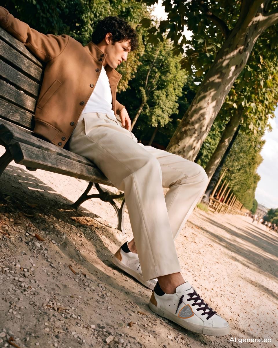 Philippe Model sneakers prsx men white cognac black