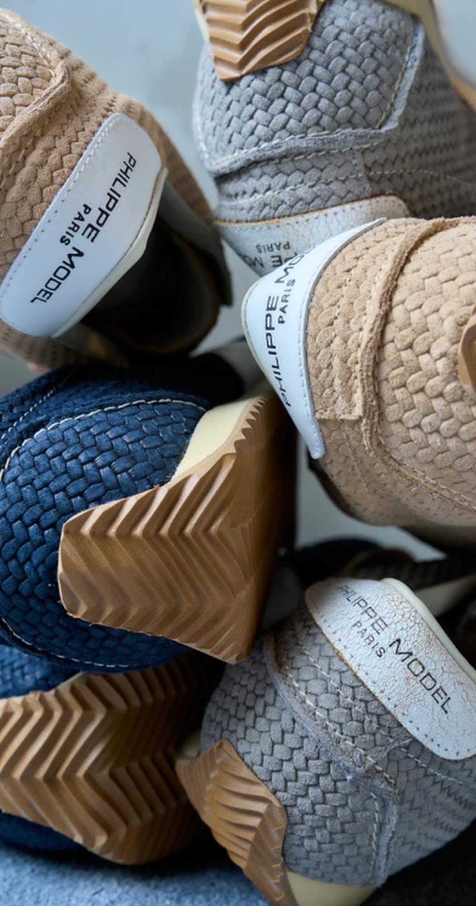 Philippe Model sneakers planche uomo in suede intrecciato