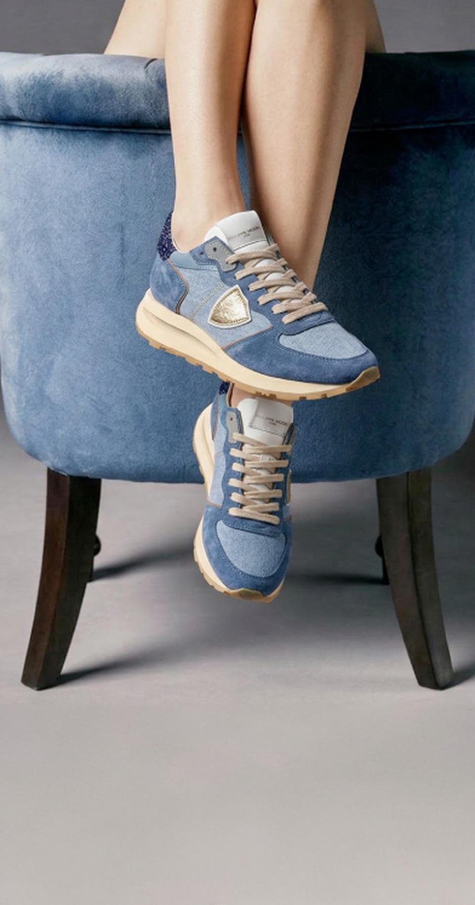 Philippe Model sneakers tropez haute women blue denim