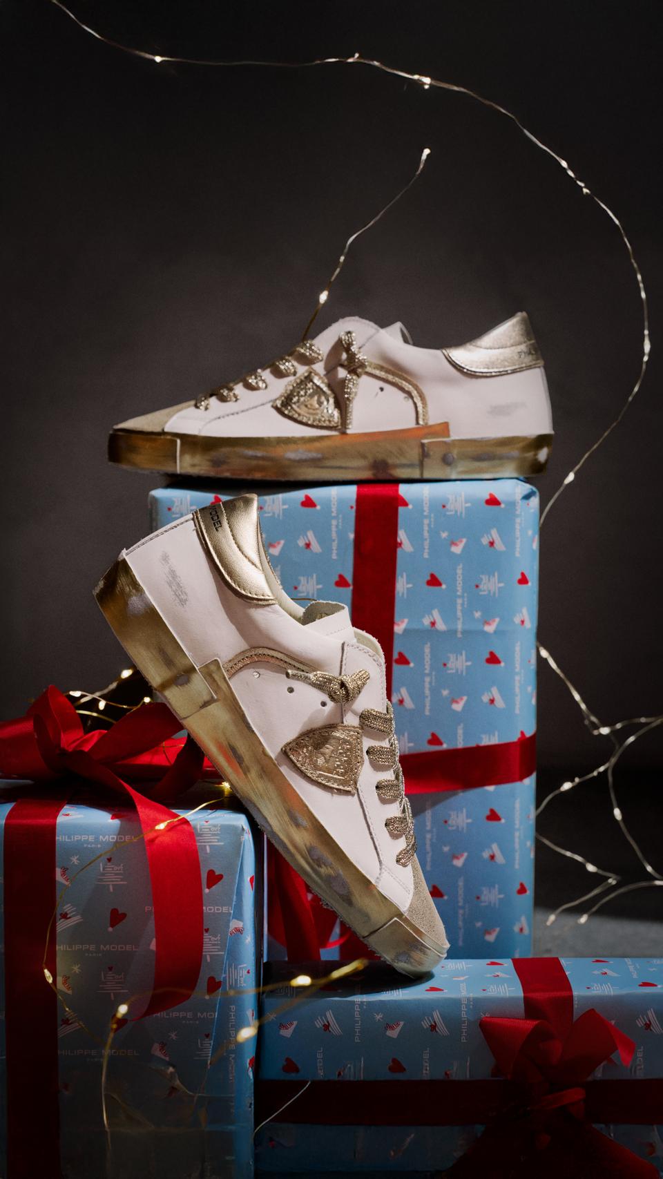 Philippe Model zapatillas prsx mujer blanco oro