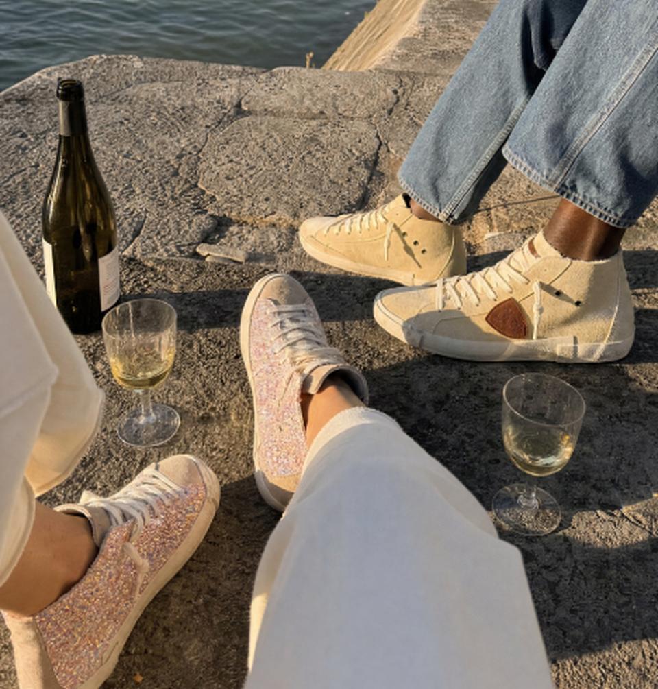 Philippe Model sneakers prsx men beige and women glitter pink