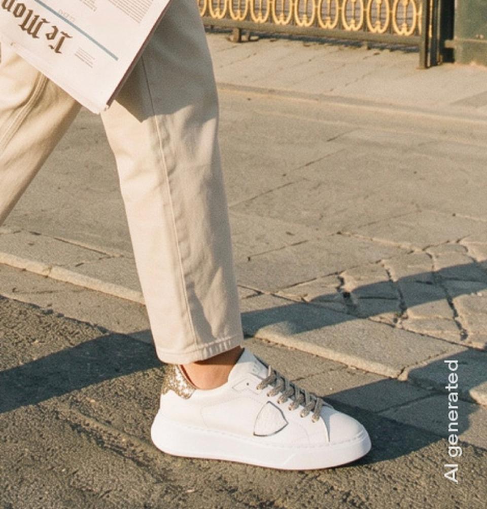 Philippe Model sneakers temple women white gold