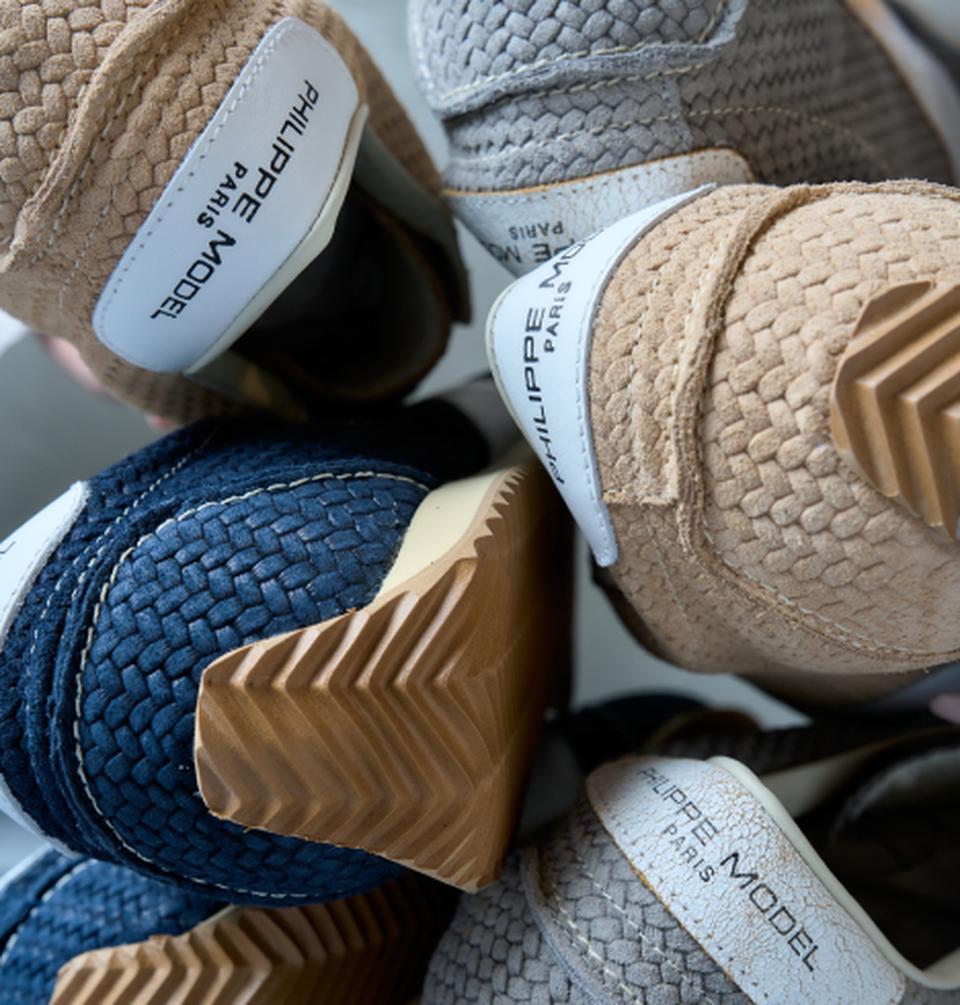 Philippe Model sneakers planche uomo in suede intrecciato