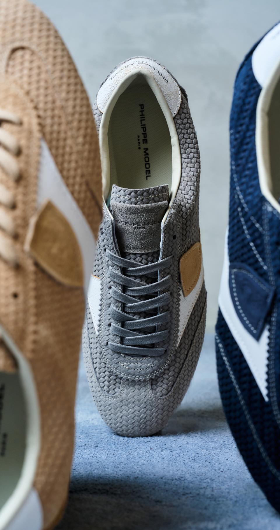 Philippe Model sneakers planche uomo in suede intrecciato