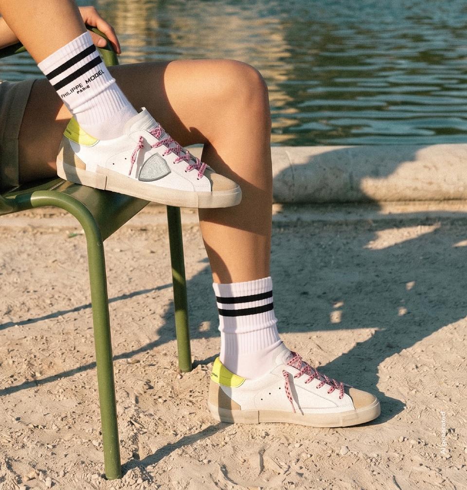 Philippe Model sneakers prsx women white beige neon yellow