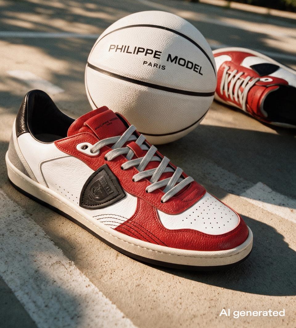 Philippe Model sneakers pgal men white red black