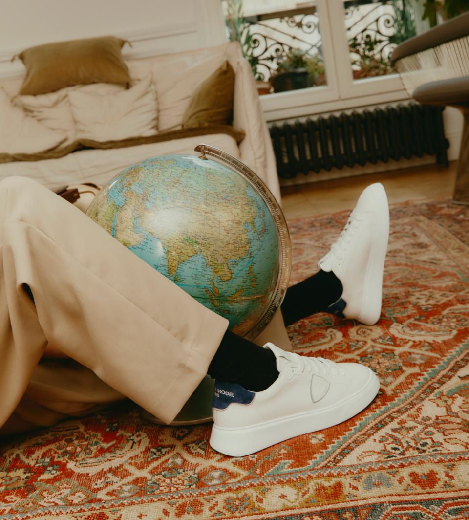 Philippe Model sneakers temple men white blue