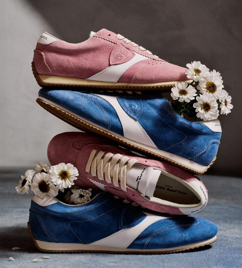 Philippe Model baskets planche blanc rose blanc bleu