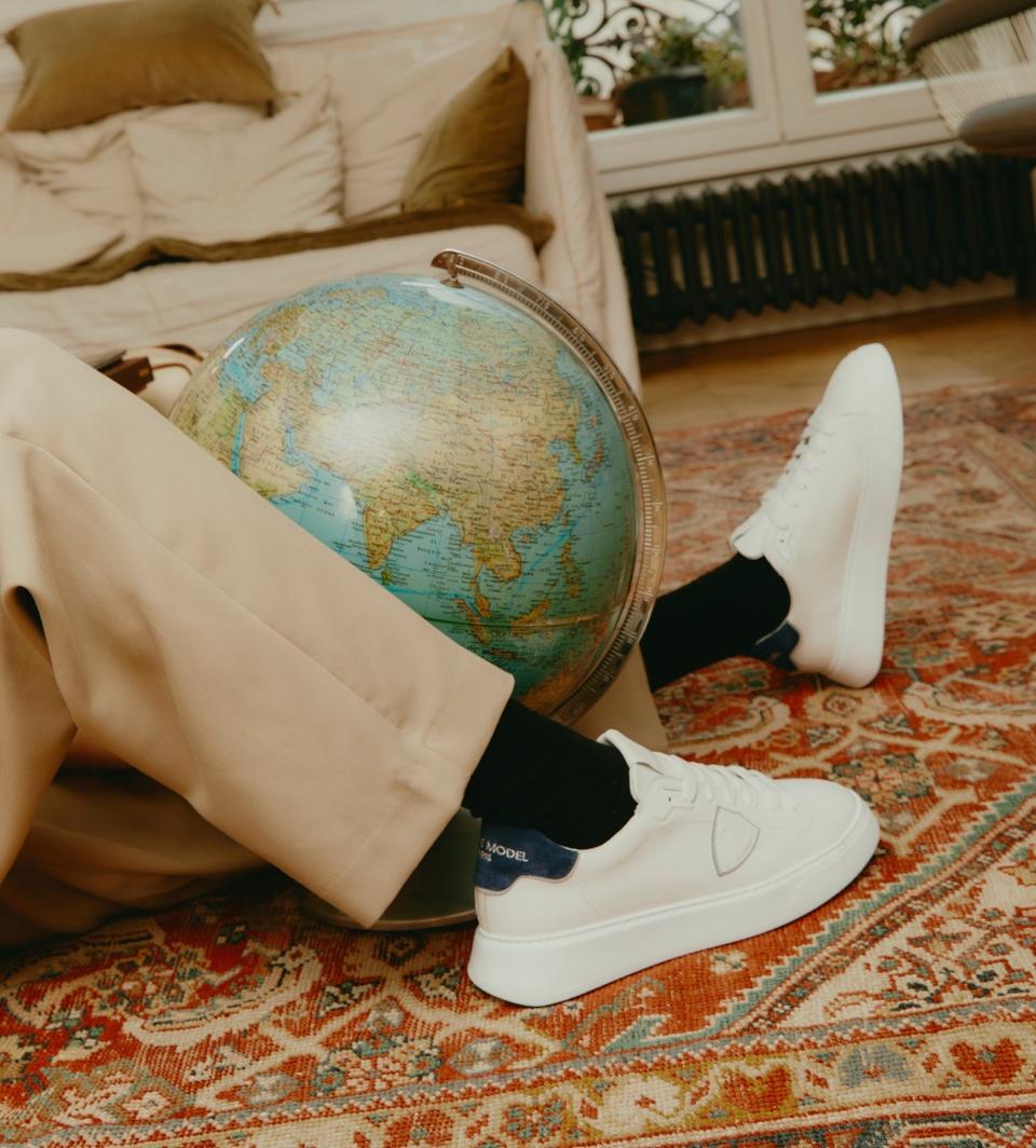 Philippe Model sneakers temple uomo bianco blu
