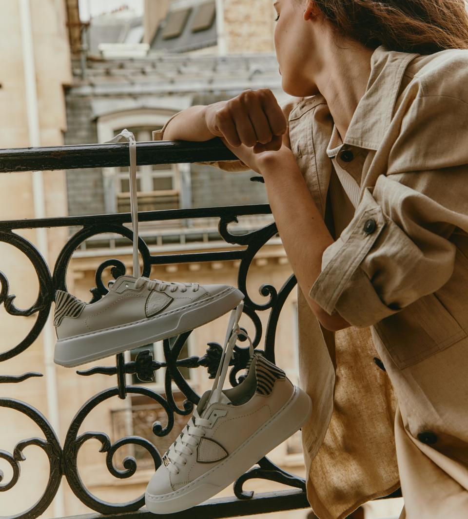 Philippe Model sneakers temple women white zebra print