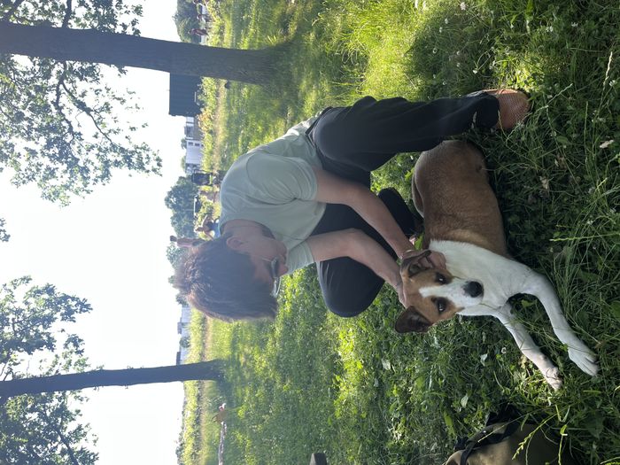 Playing with Kali(our dog)!