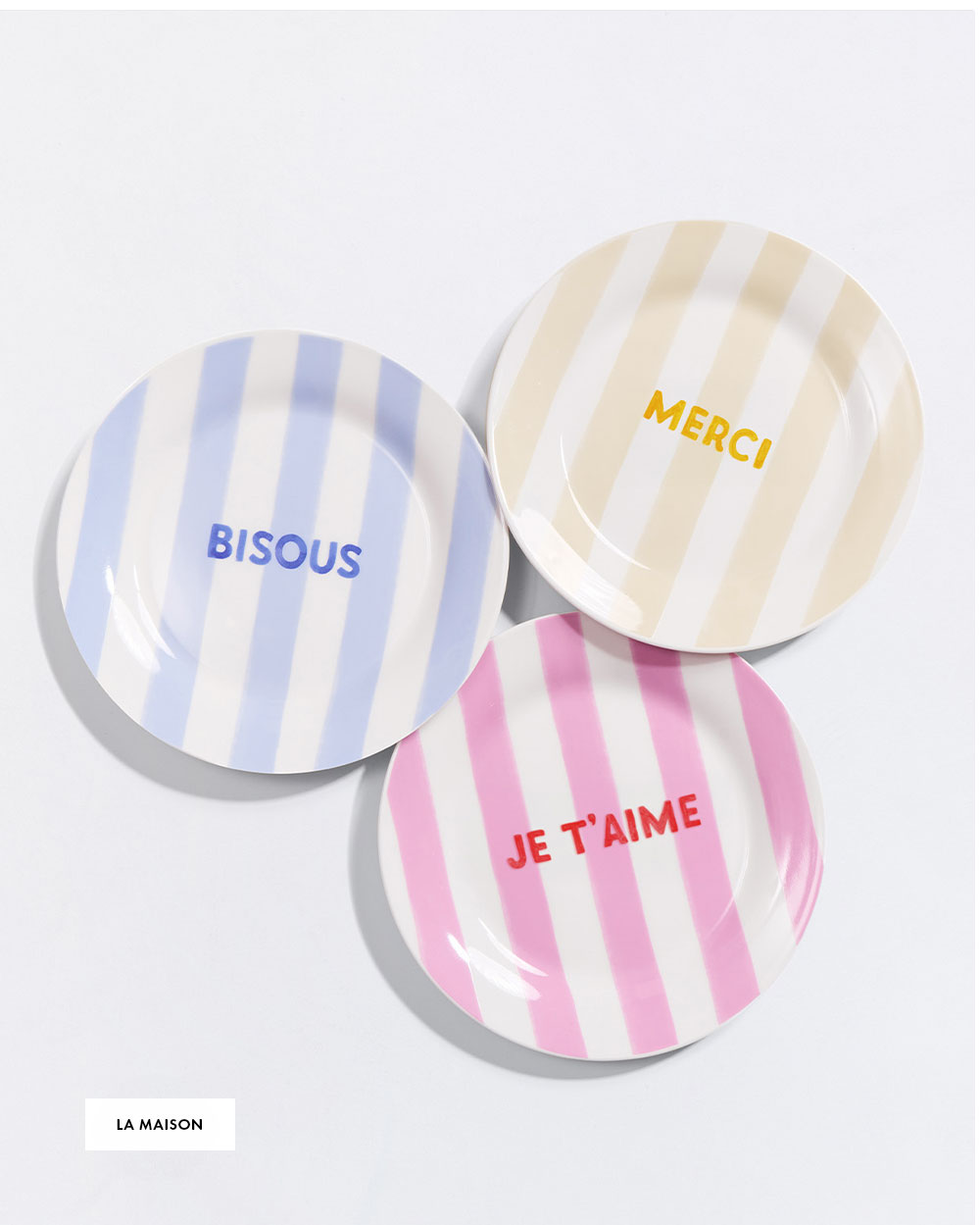 Lot assiettes rayées