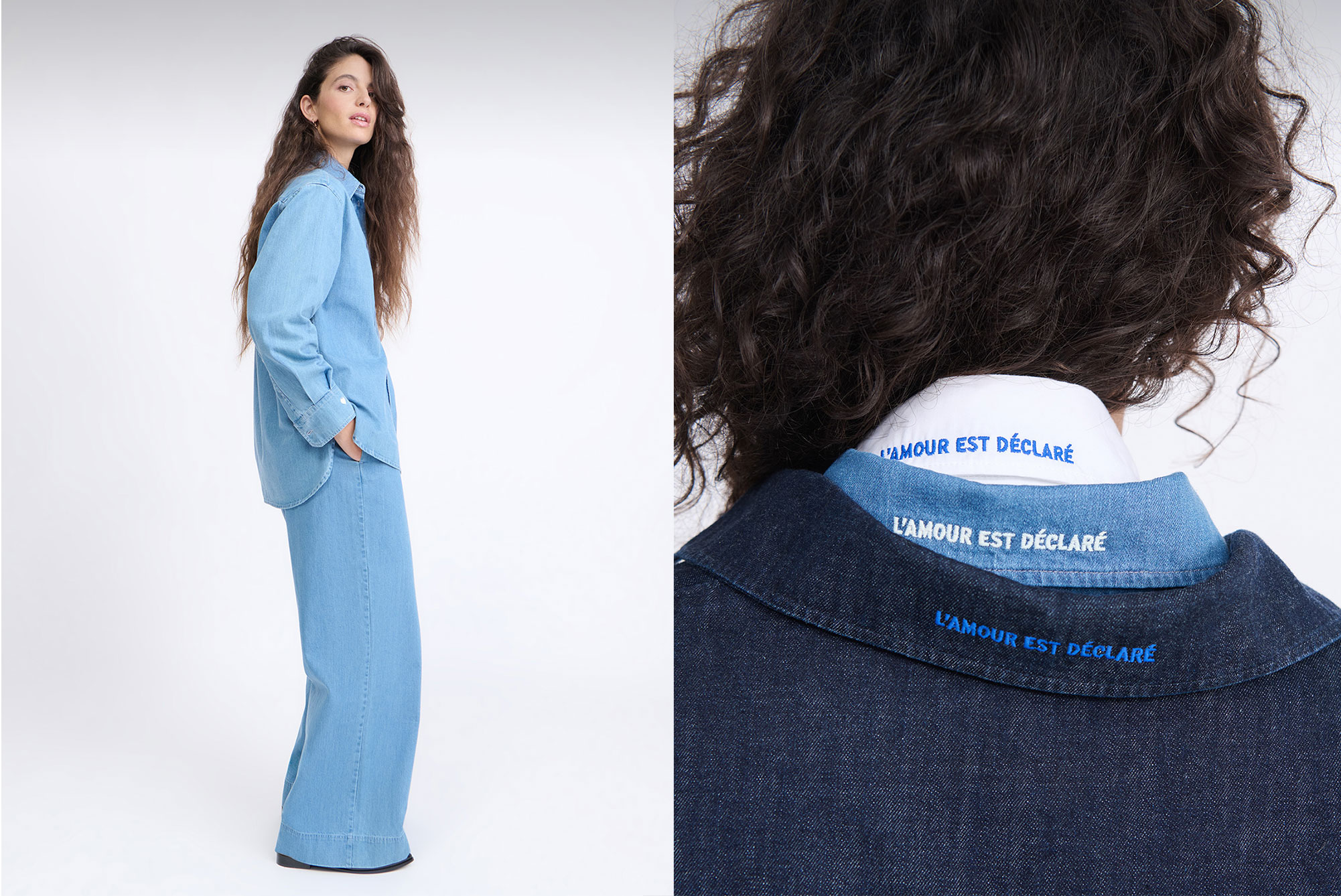 femmes portant des vêtements en denim