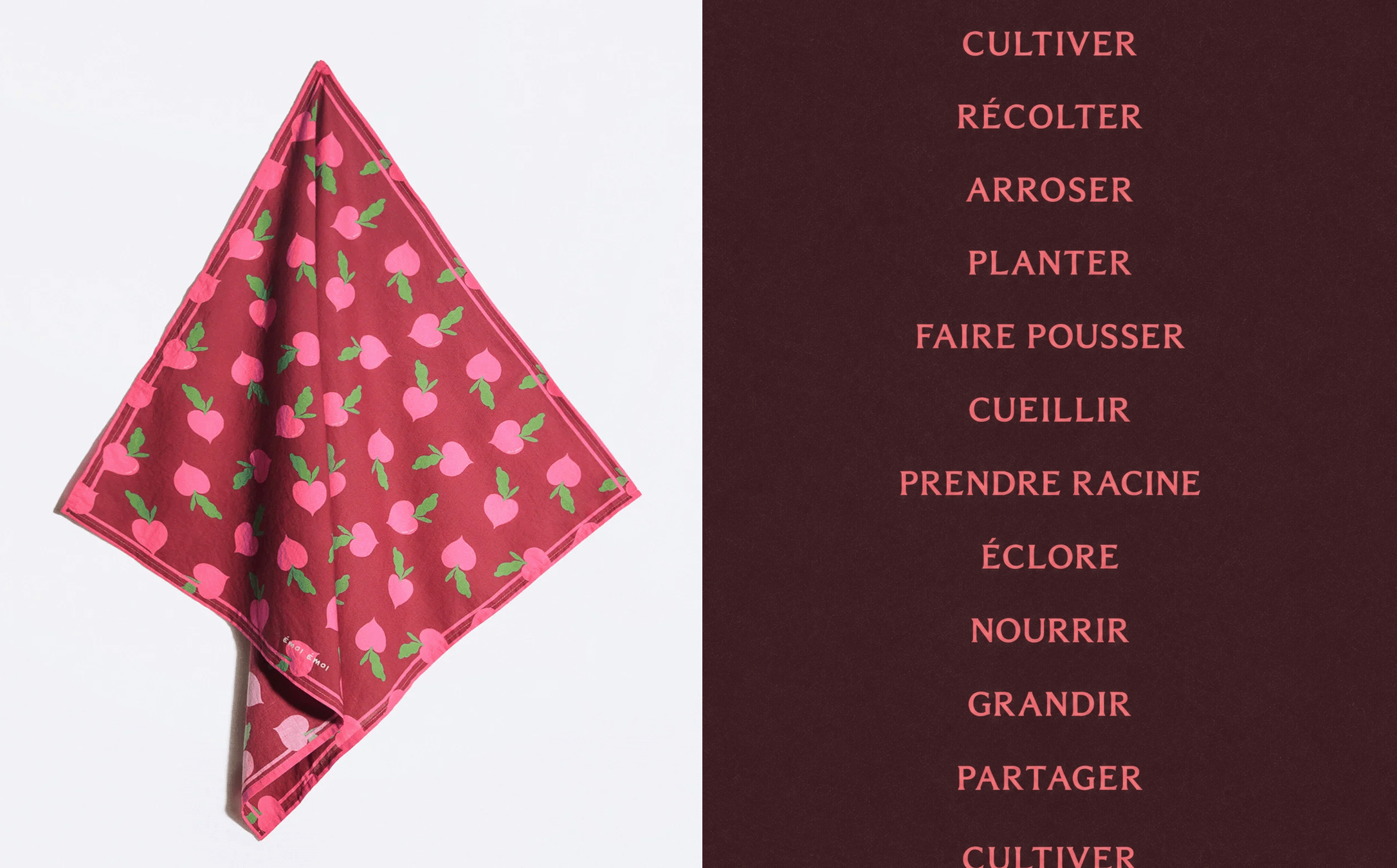 Foulard Radis love lookbook Coeur d