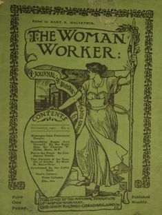 green cover of a magazine titled The Woman Worker