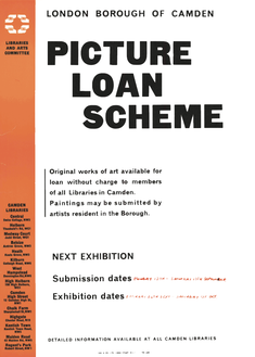 Historic advertising poster for the Camden Picture Loan Scheme
