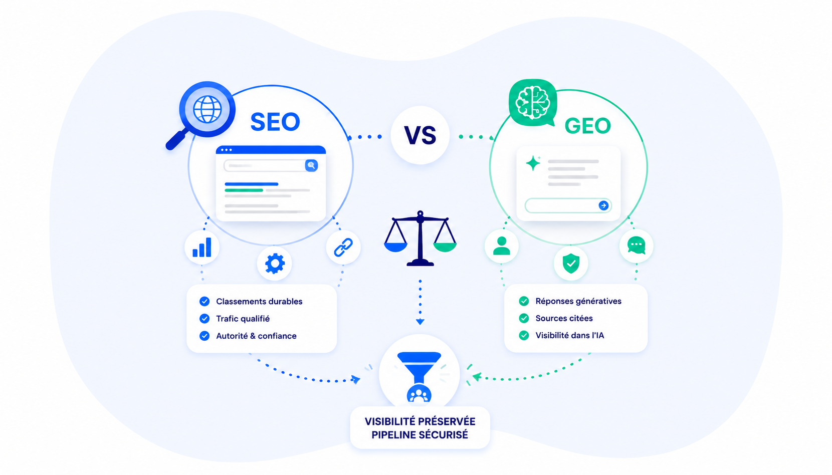 SEO vs GEO  : préserver votre visibilité et votre pipeline