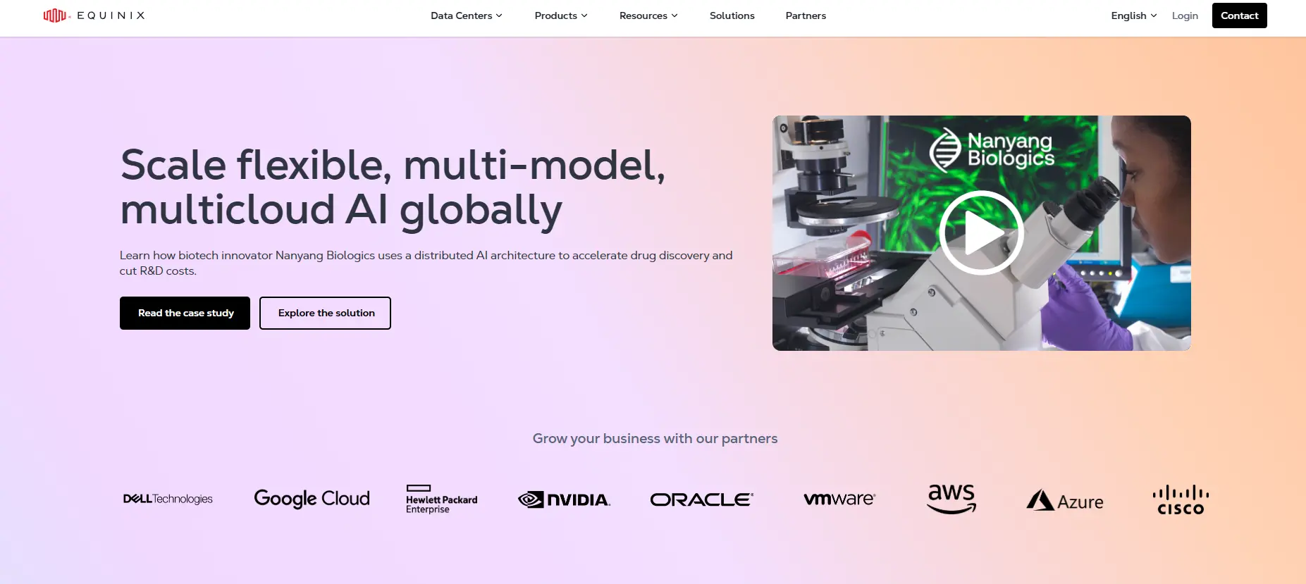 Equinix digital infrastructure platform showing global business exchange data centers and fabric connectivity.