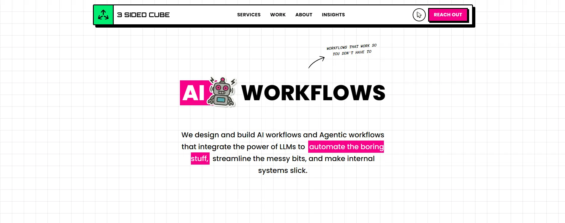 3 SIDED CUBE page showcasing its AI MVP development services.