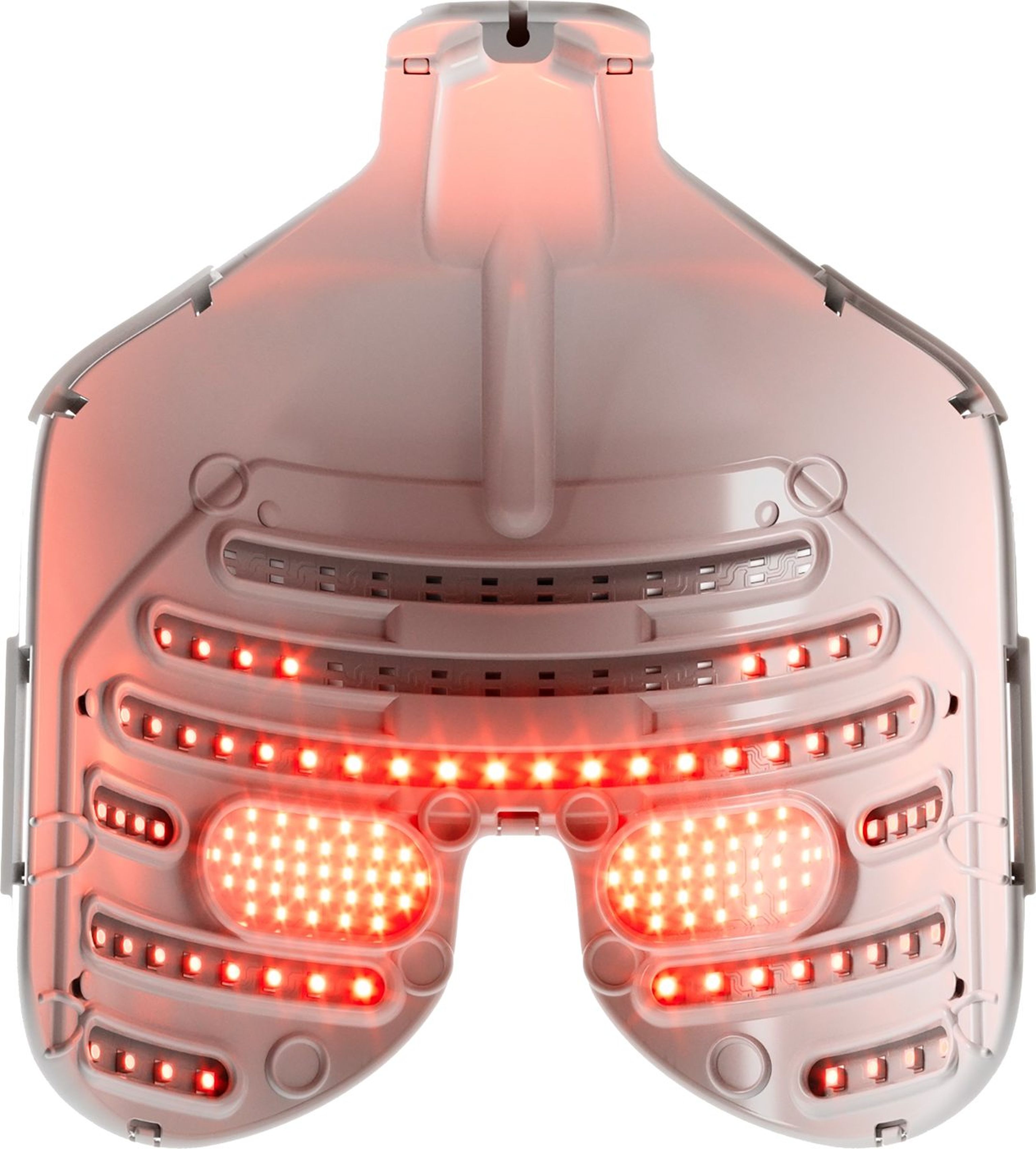 Interno della maschera LM LLLT con i LED a luce rossa per la fotobiomodulazione delle palpebre
