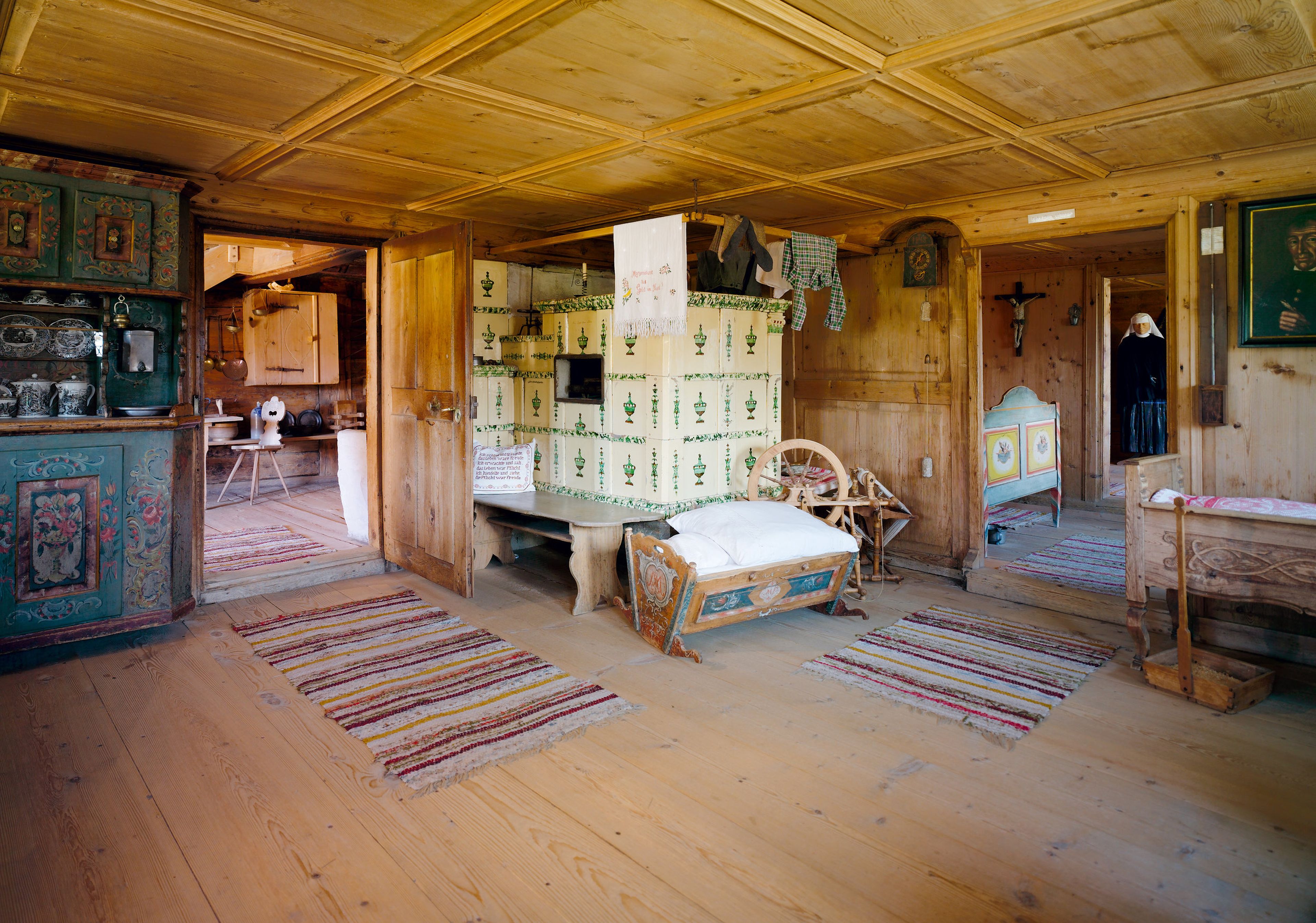 Stube mit Kachelofen im Heimatmuseum Schwarzenberg