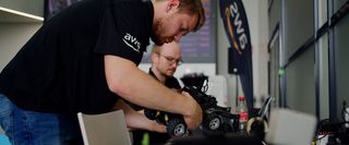 Man working on DeepRacer